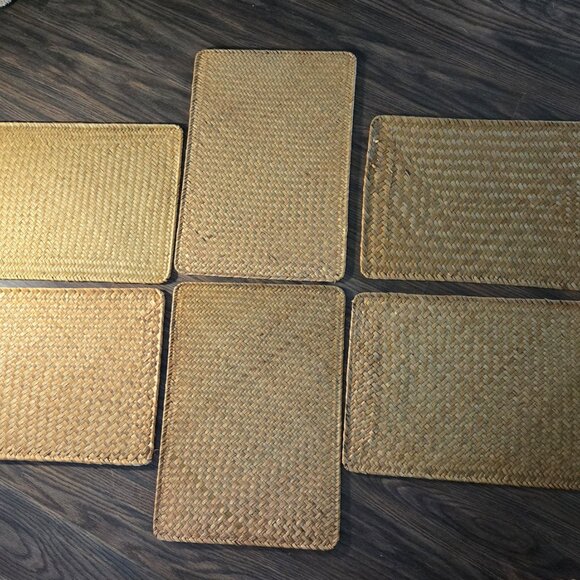 Set of Six (6) Large, Rectangular Woven Seagrass Placemats NWOT - Picture 3 of 5